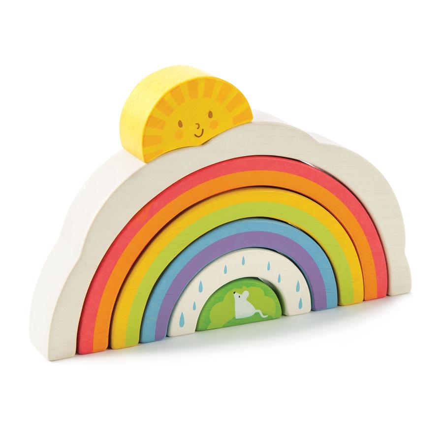 Rainbow Tunnel Stacker Wooden Toy - Retro Kids