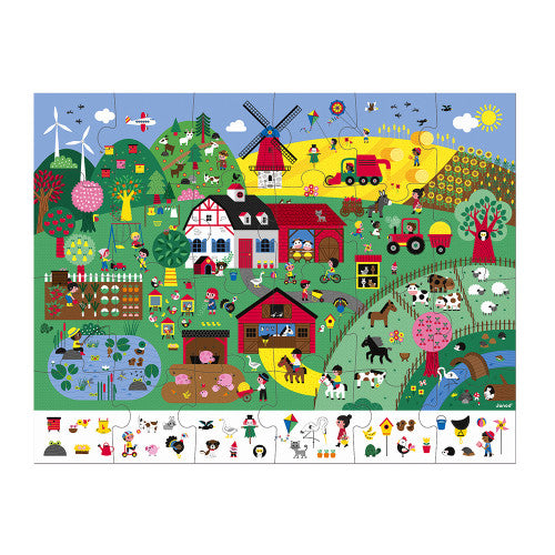 Farmyard Floor Jigsaw & Observation Puzzle - Retro Kids