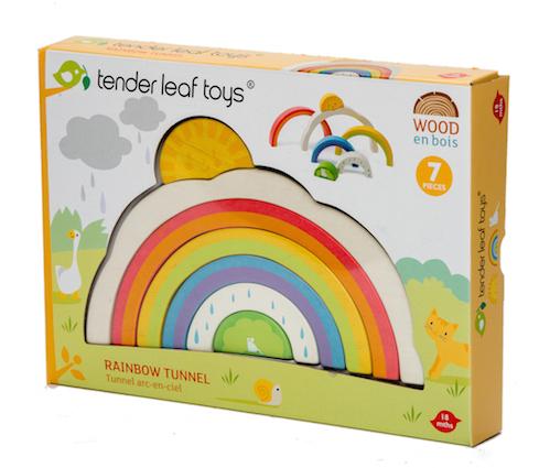 Rainbow Tunnel Stacker Wooden Toy - Retro Kids