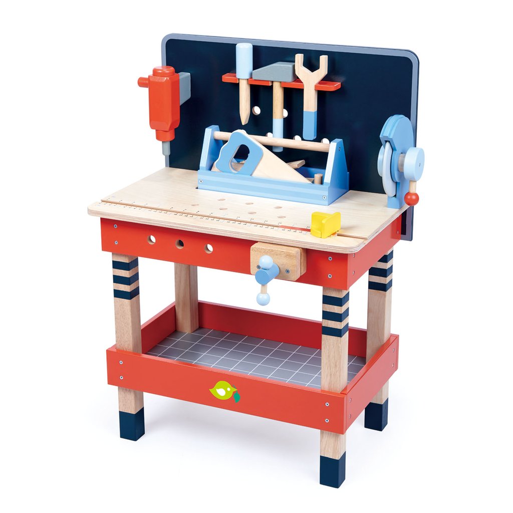 Wooden Toy Work Bench & Tool Set - Retro Kids