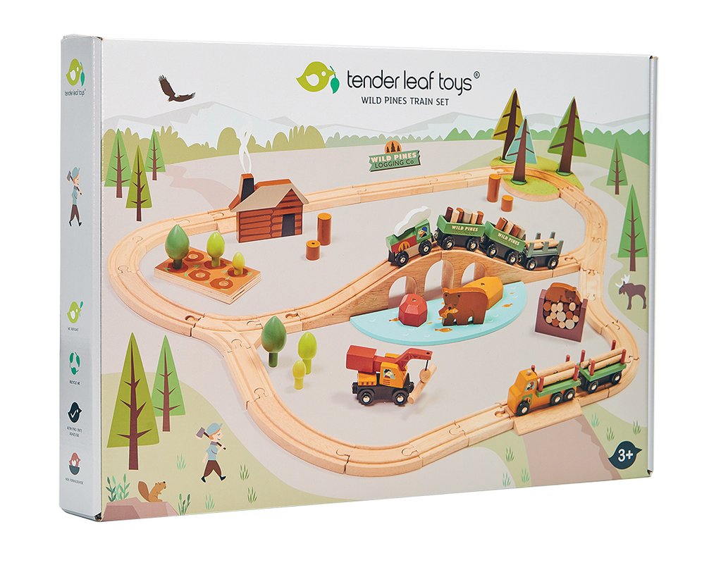 Wild Pines Wooden Train Set - Retro Kids